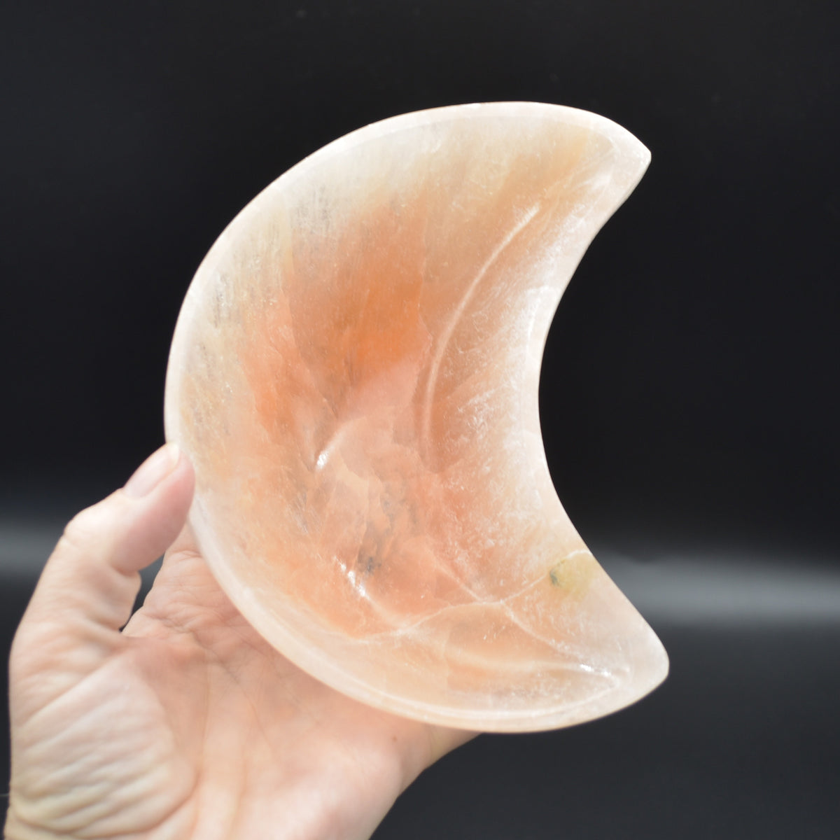 Orange Selenite Moon Charging Bowl - 14.5cm - 1 Count
