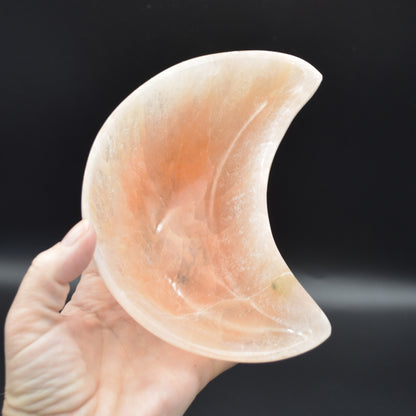 Orange Selenite Moon Charging Bowl - 14.5cm - 1 Count