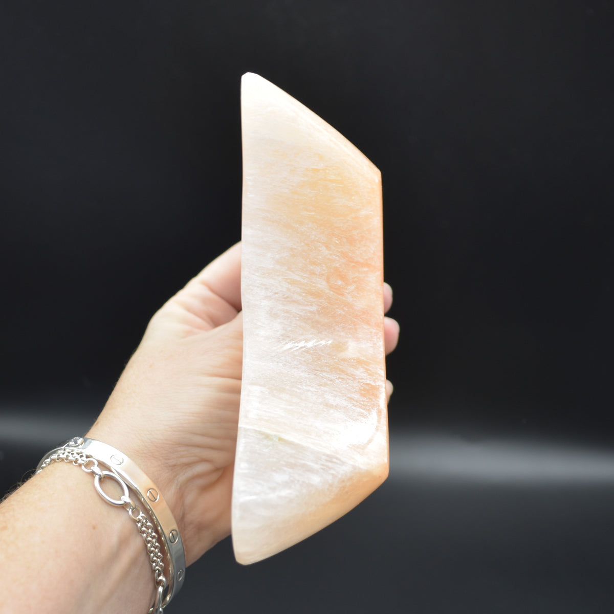 Orange Selenite Moon Charging Bowl - 14.5cm - 1 Count