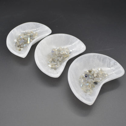 Selenite Moon Charging Bowl - 10cm - 1 Count