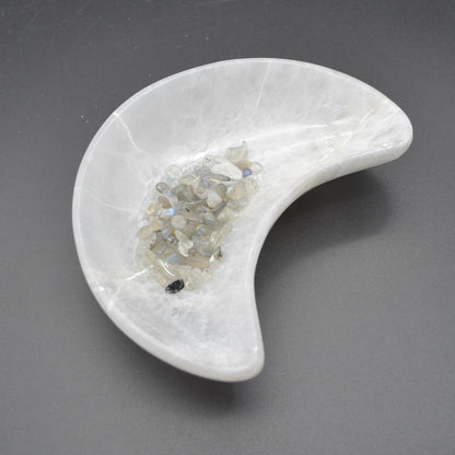 Selenite Moon Charging Bowl - 14.5cm - 1 Count
