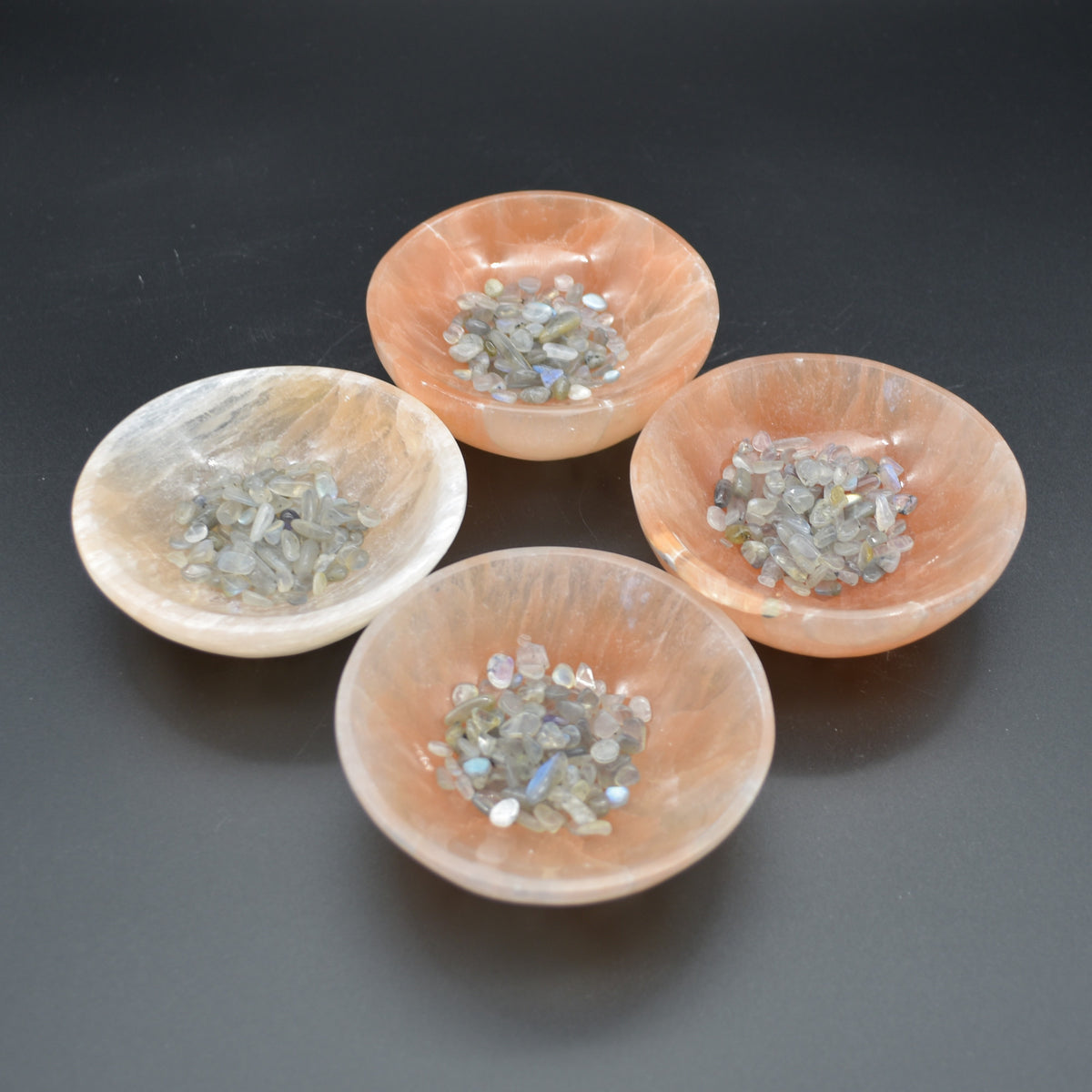 Orange Selenite Round Charging Bowl - 10cm - 1 Count