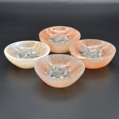 Orange Selenite Round Charging Bowl - 10cm - 1 Count