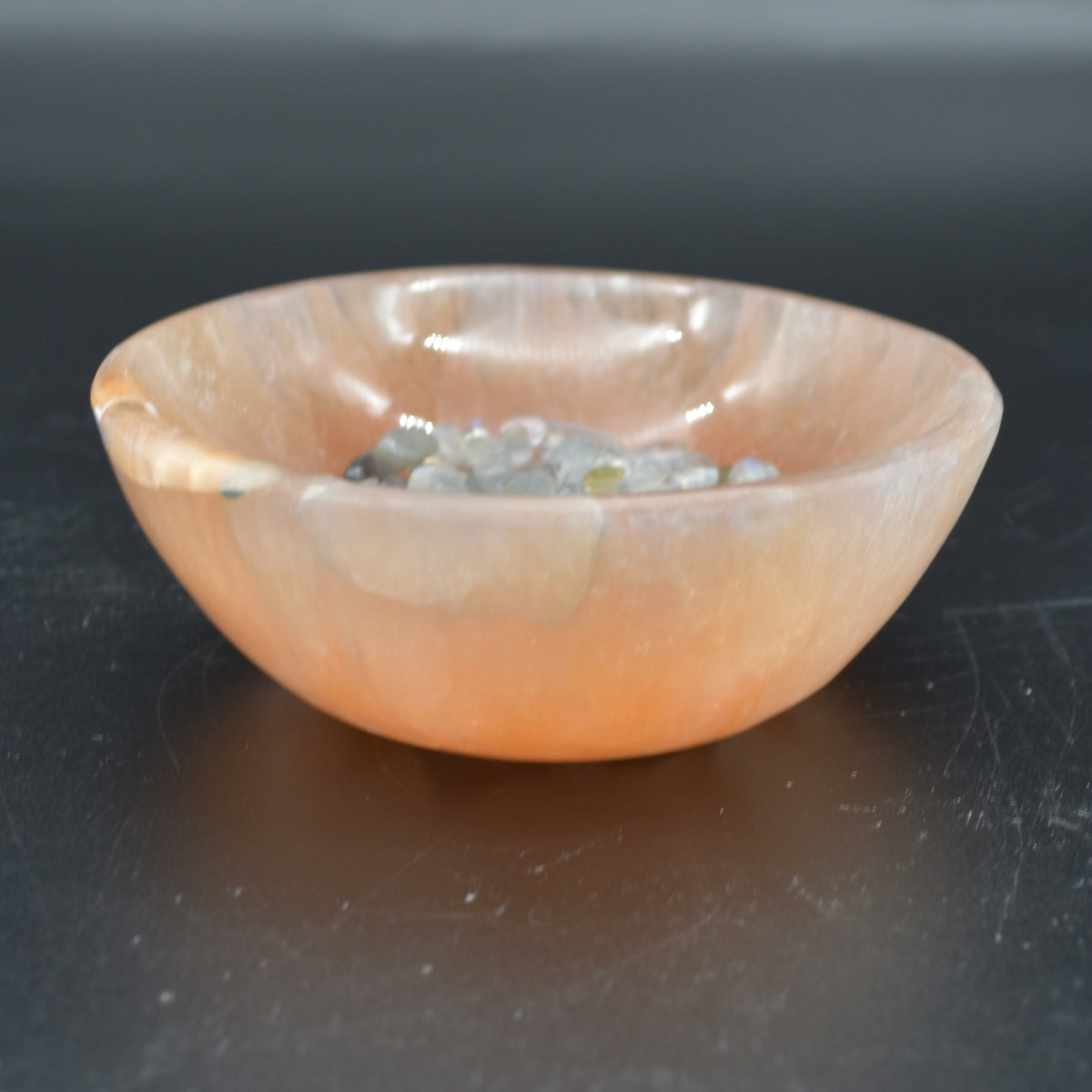 Orange Selenite Round Charging Bowl - 10cm - 1 Count