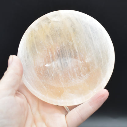 Orange Selenite Round Charging Bowl - 10cm - 1 Count