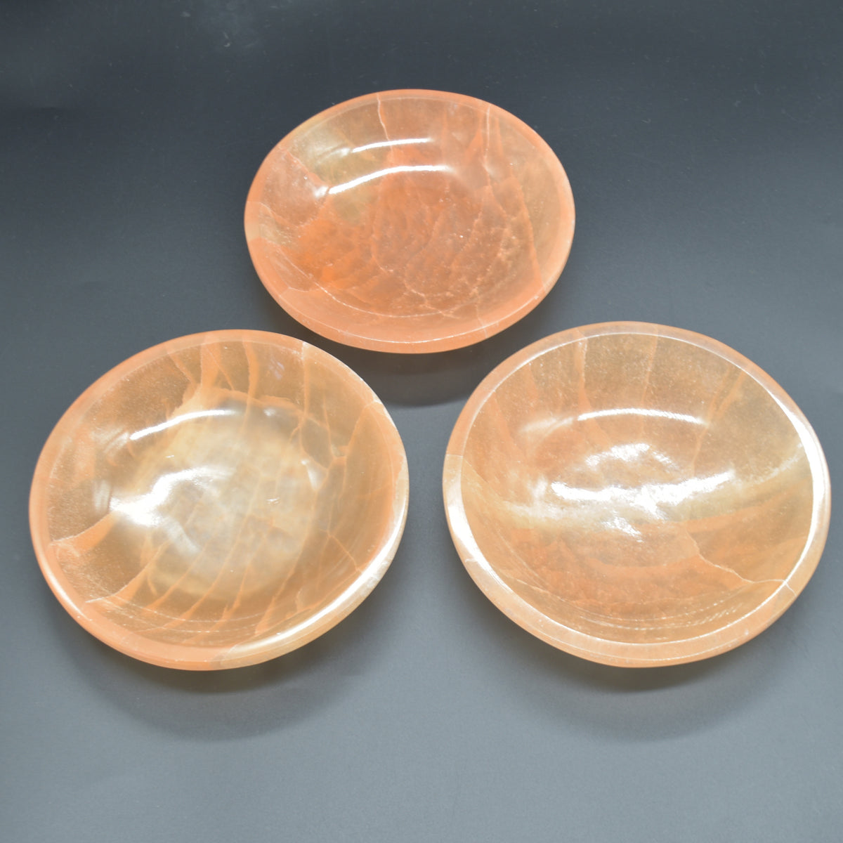 14.5cm Large Orange Selenite Round Charging Bowl - 1 Count