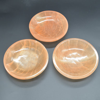 14.5cm Large Orange Selenite Round Charging Bowl - 1 Count