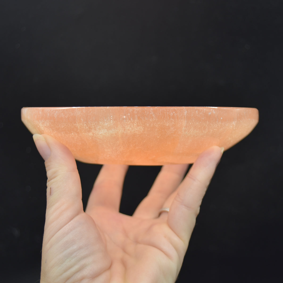 14.5cm Large Orange Selenite Round Charging Bowl - 1 Count