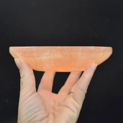 14.5cm Large Orange Selenite Round Charging Bowl - 1 Count