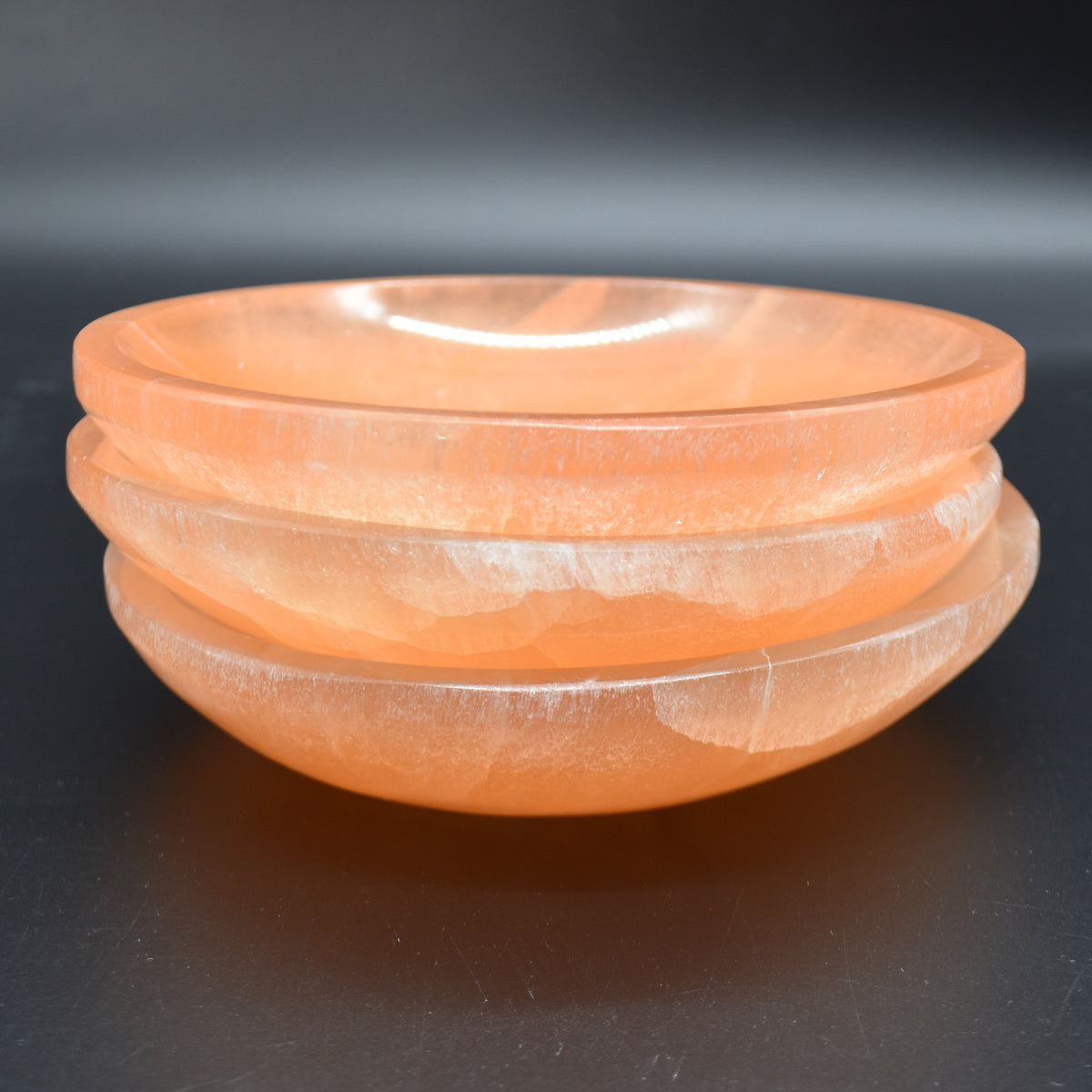 14.5cm Large Orange Selenite Round Charging Bowl - 1 Count