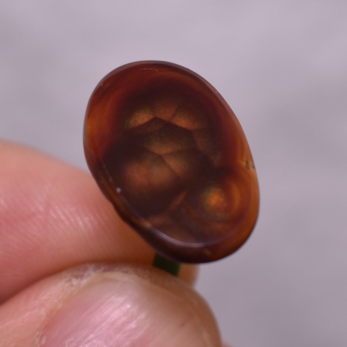 Mexican Polished Fire Agate Freeform Cabochon - 5.4ct - #02
