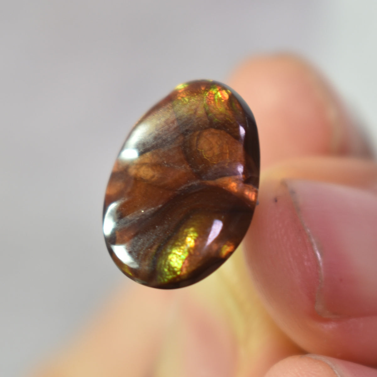 Mexican Polished Fire Agate Freeform Cabochon - 5.9ct - #07