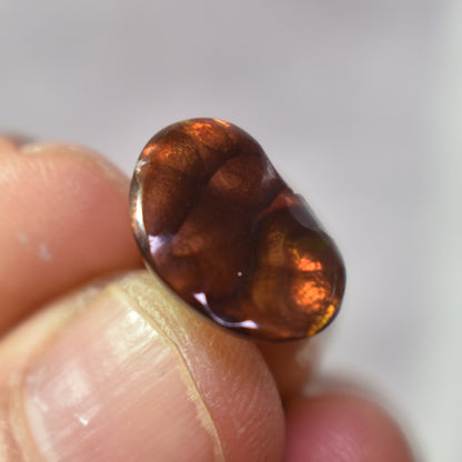 Mexican Polished Fire Agate Freeform Cabochon - 5.9ct - #07
