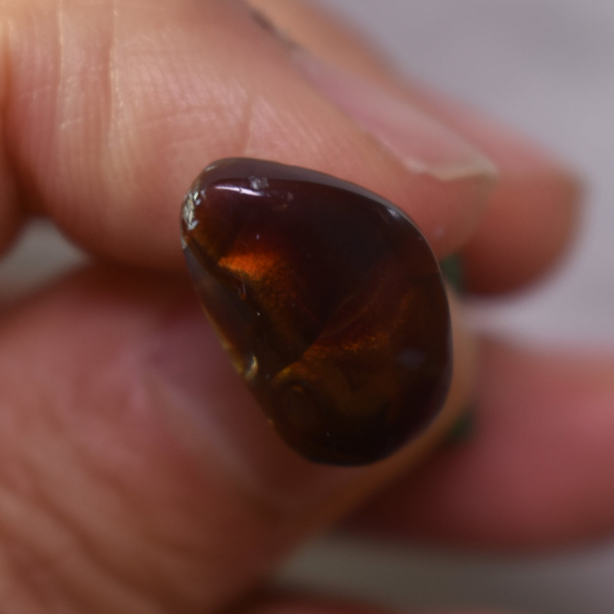 Mexican Polished Fire Agate Freeform Cabochon - 7ct - #09