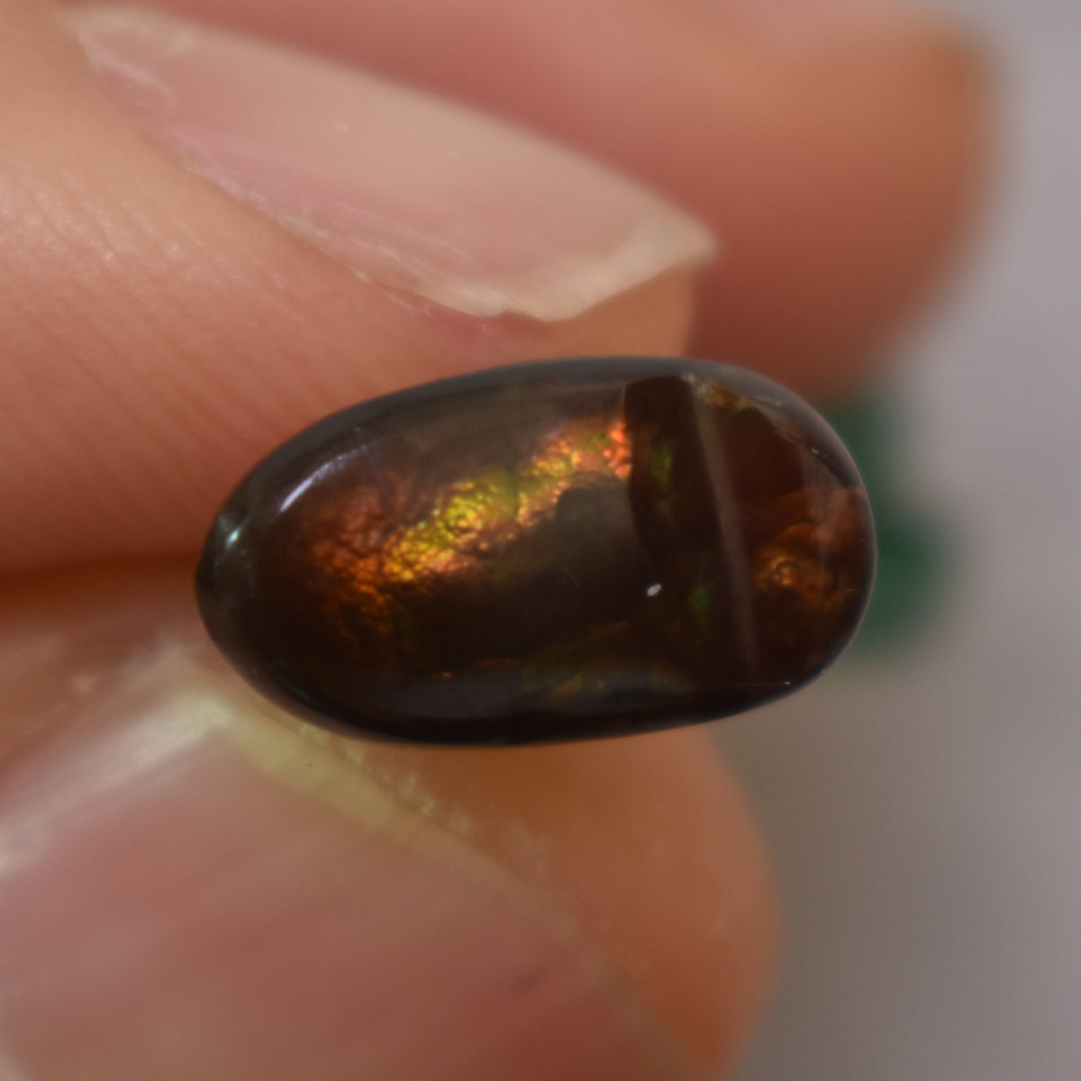 Mexican Polished Fire Agate Freeform Cabochon - 3ct - #12