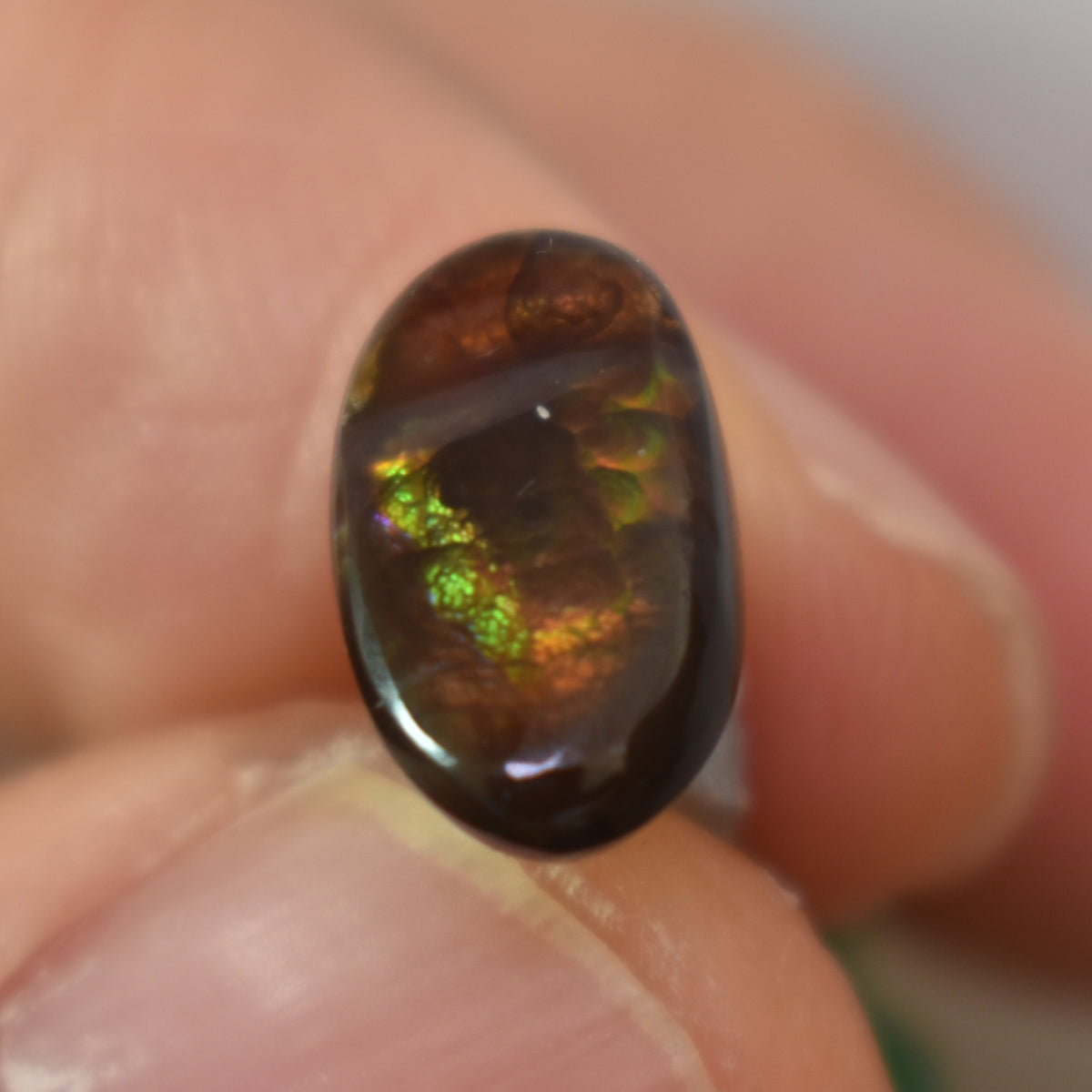 Mexican Polished Fire Agate Freeform Cabochon - 3ct - #12