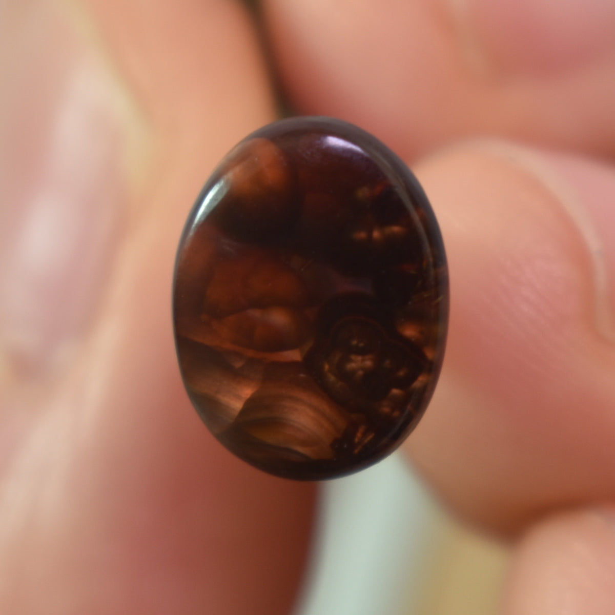 Mexican Polished Fire Agate Freeform Cabochon - 2.9ct - #13