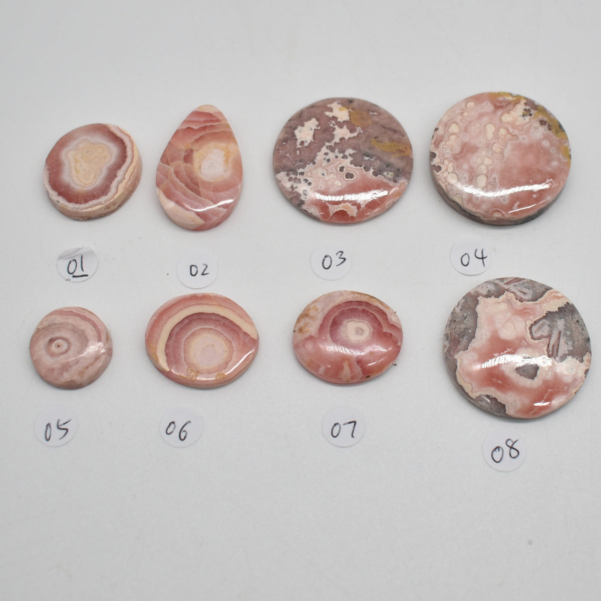 Rhodochrosite Cabochons from Argentina - Lot 1 - 18 options