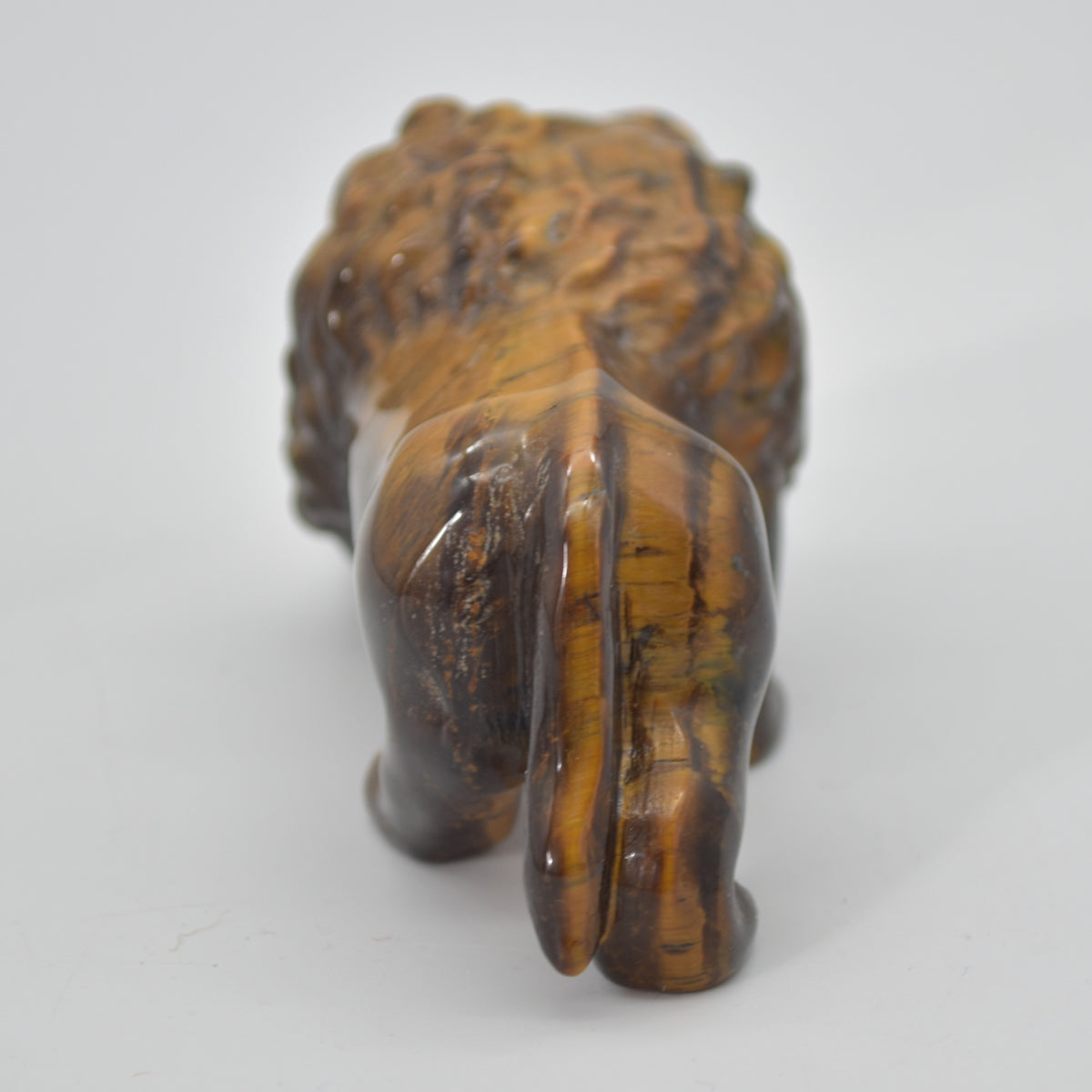 Tiger Eye Gemstone Carving - Lion - 9.5cm - #01