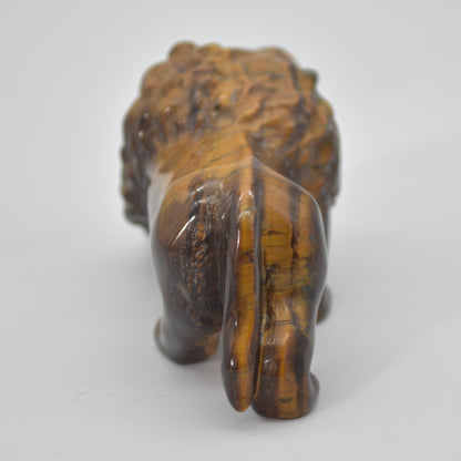 Tiger Eye Gemstone Carving - Lion - 9.5cm - #01