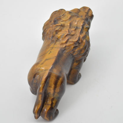 Tiger Eye Gemstone Carving - Lion - 9.5cm - #01