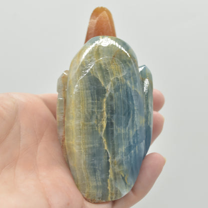 Blue Onyx (Lemurian Aquatine Calcite) Crystal Carved Duck - 293 grams #08