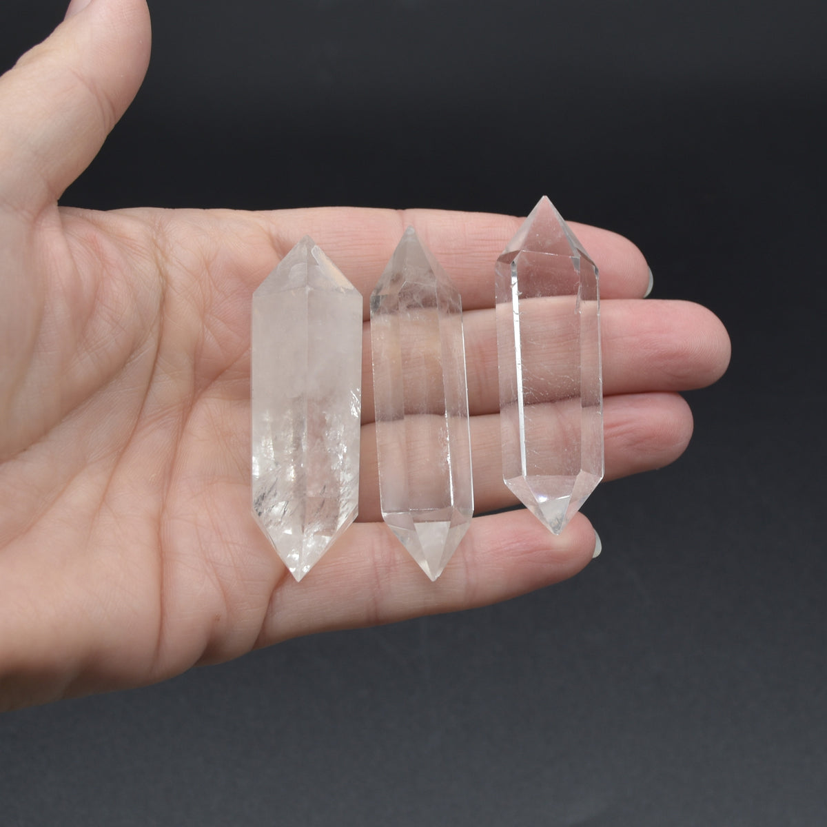 Clear Quartz Double Terminated Crystal Point / Tower / Wand - 1 Count - 6 Sizes