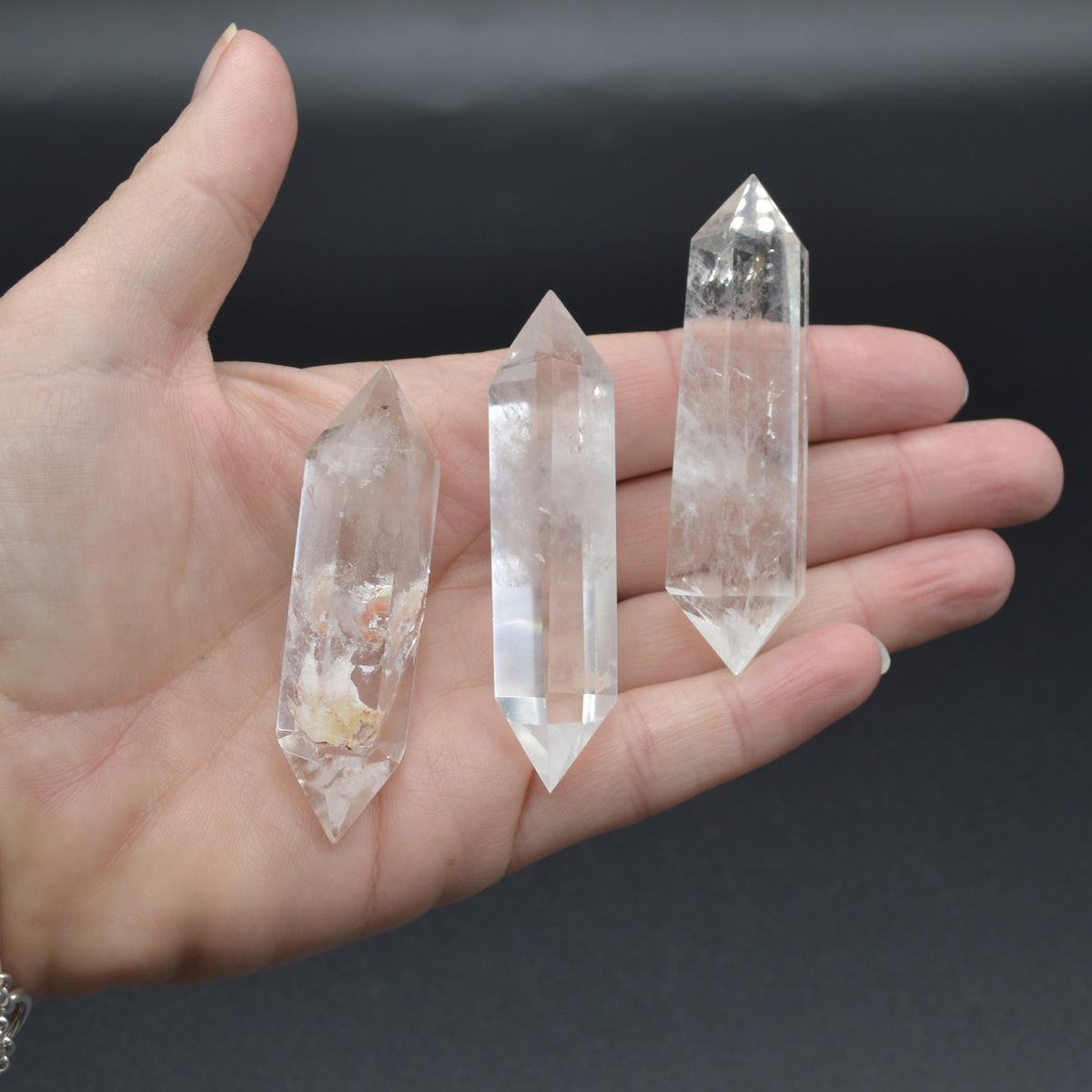 Clear Quartz Double Terminated Crystal Point / Tower / Wand - 1 Count - 6 Sizes