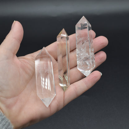 Clear Quartz Double Terminated Crystal Point / Tower / Wand - 1 Count - 6 Sizes