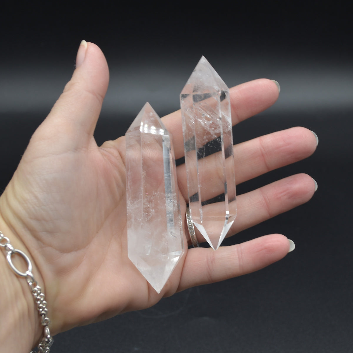 Clear Quartz Double Terminated Crystal Point / Tower / Wand - 1 Count - 6 Sizes