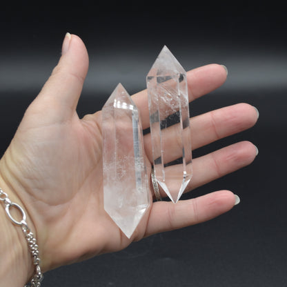 Clear Quartz Double Terminated Crystal Point / Tower / Wand - 1 Count - 6 Sizes