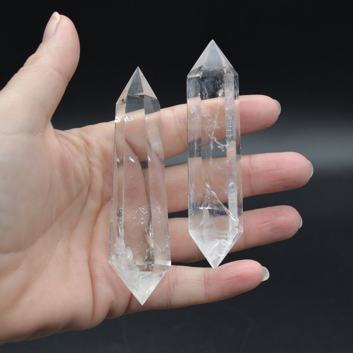 Clear Quartz Double Terminated Crystal Point / Tower / Wand - 1 Count - 6 Sizes