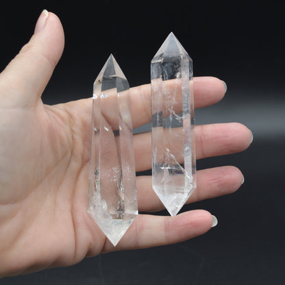 Clear Quartz Double Terminated Crystal Point / Tower / Wand - 1 Count - 6 Sizes