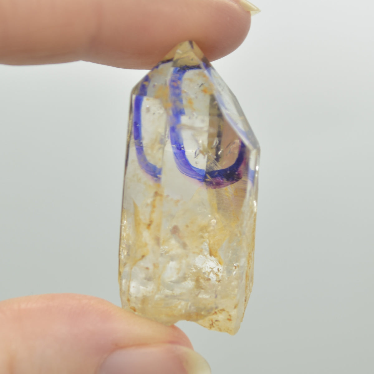Fluid Inclusion / Enhydro Raw Quartz Point - 14 grams - 1 Count