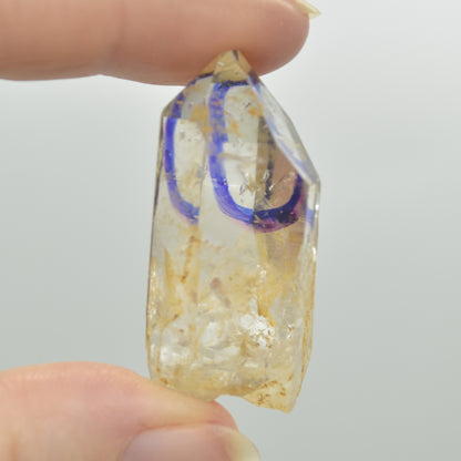 Fluid Inclusion / Enhydro Raw Quartz Point - 14 grams - 1 Count