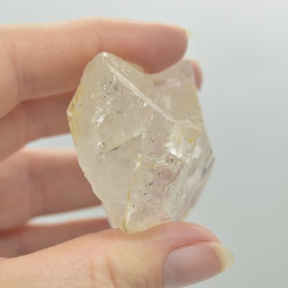 Fluid Inclusion / Enhydro Raw Quartz Point - Moving Black Sand - 69 grams - 1 Count