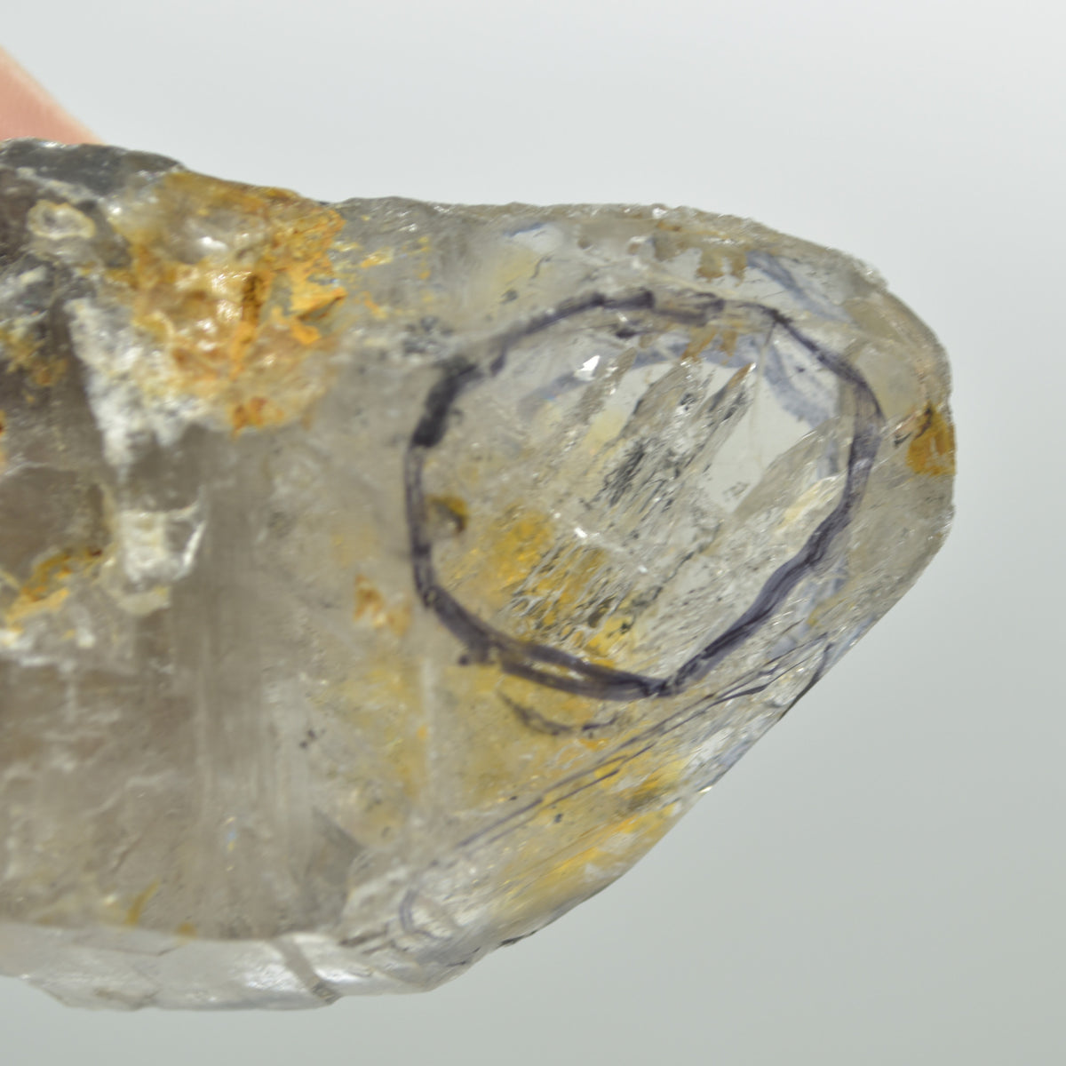 Fluid Inclusion / Enhydro Raw Quartz Point - Moving Black Sand - 159 grams - 1 Count
