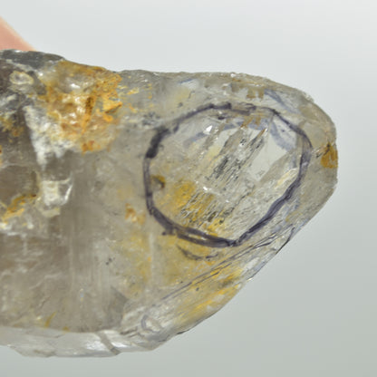 Fluid Inclusion / Enhydro Raw Quartz Point - Moving Black Sand - 159 grams - 1 Count