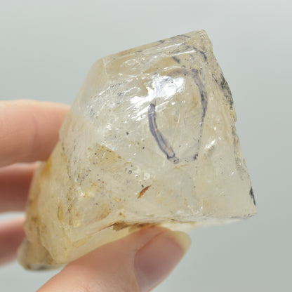 Fluid Inclusion / Enhydro Raw Quartz Point - with moving black sand - 162 grams - 1 Count