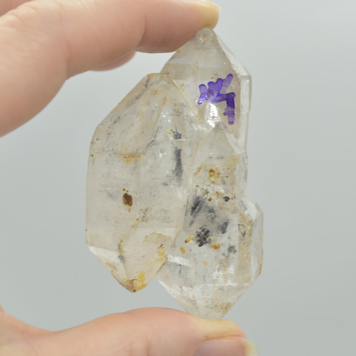Fluid Inclusion / Enhydro Raw Quartz Point - 75 grams - 1 Count