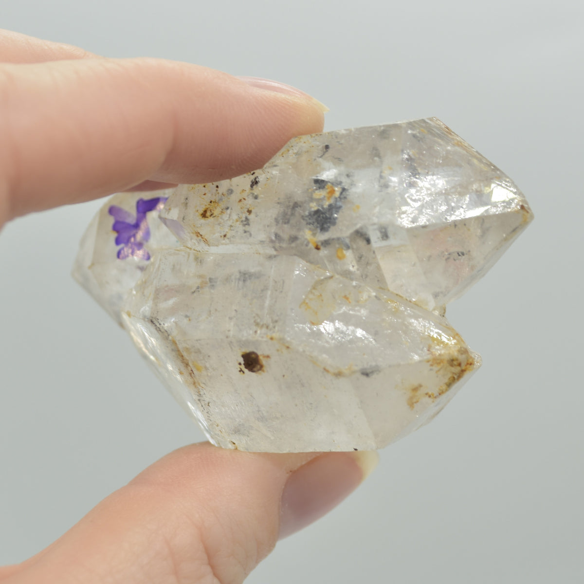 Fluid Inclusion / Enhydro Raw Quartz Point - 75 grams - 1 Count
