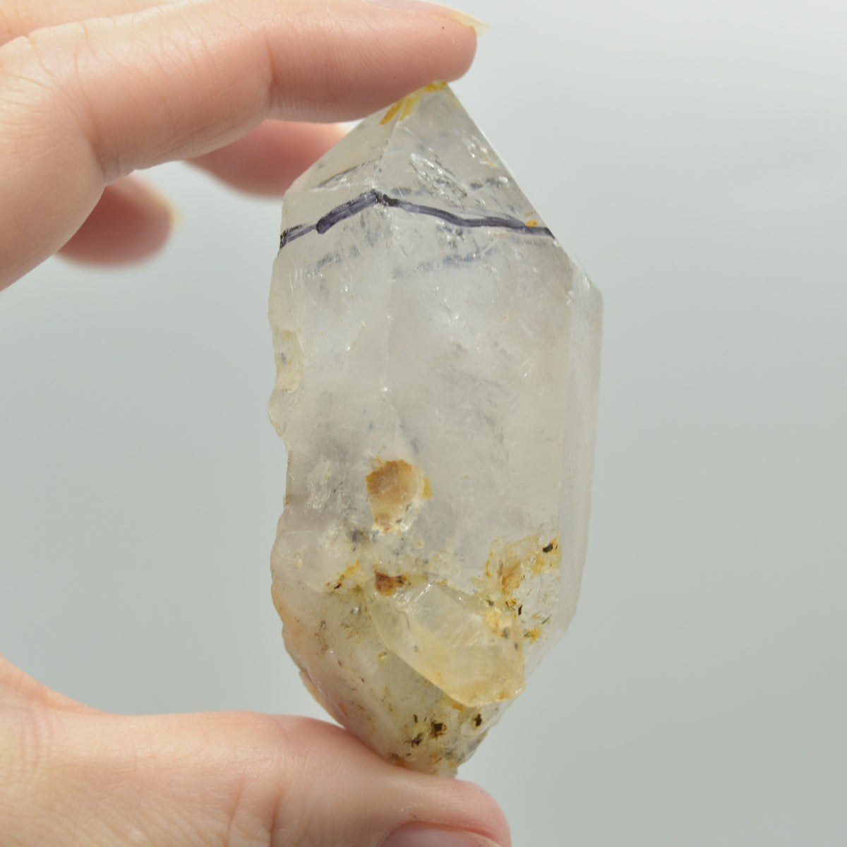 Fluid Inclusion / Enhydro Raw Quartz Point - 108 grams - 1 Count