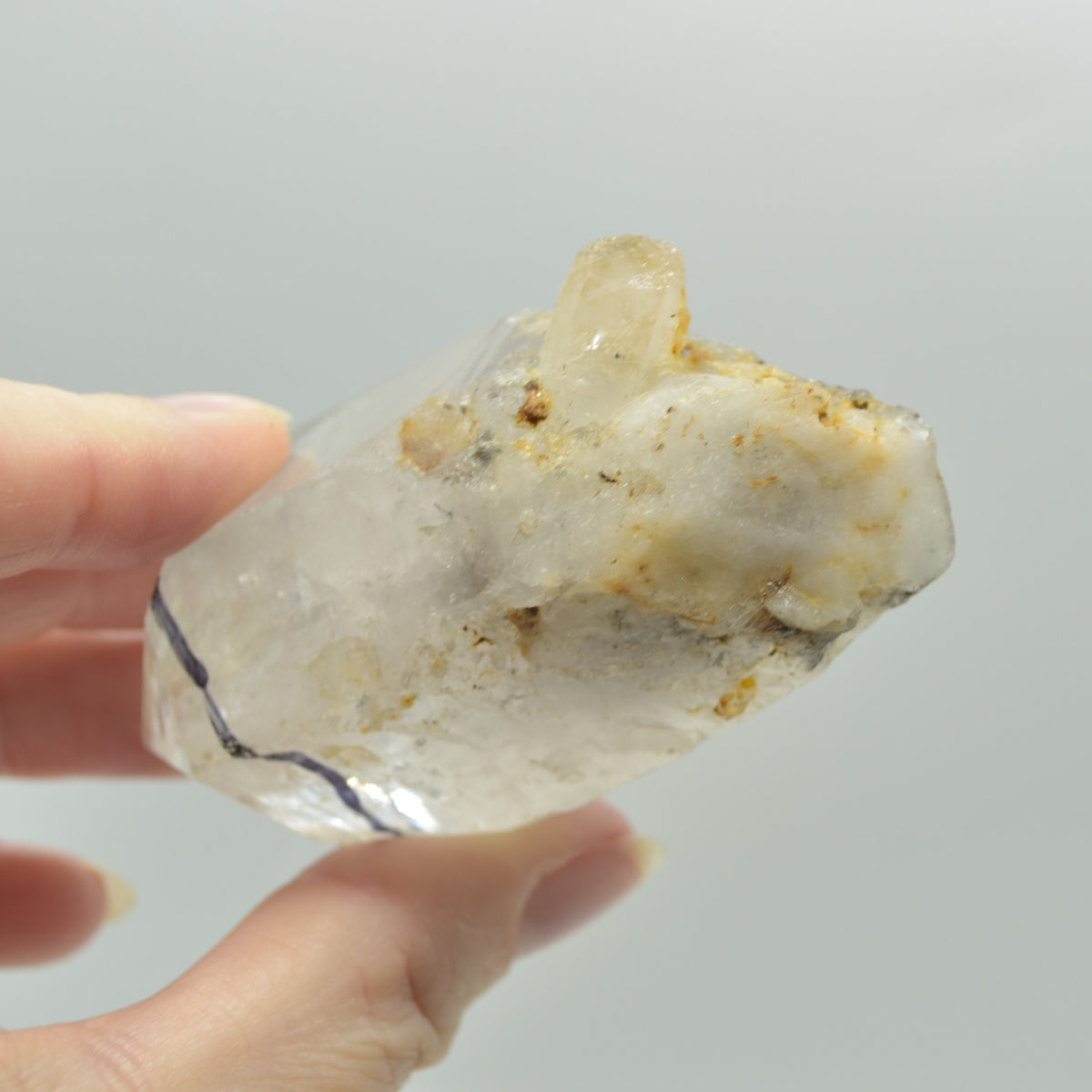 Fluid Inclusion / Enhydro Raw Quartz Point - 108 grams - 1 Count