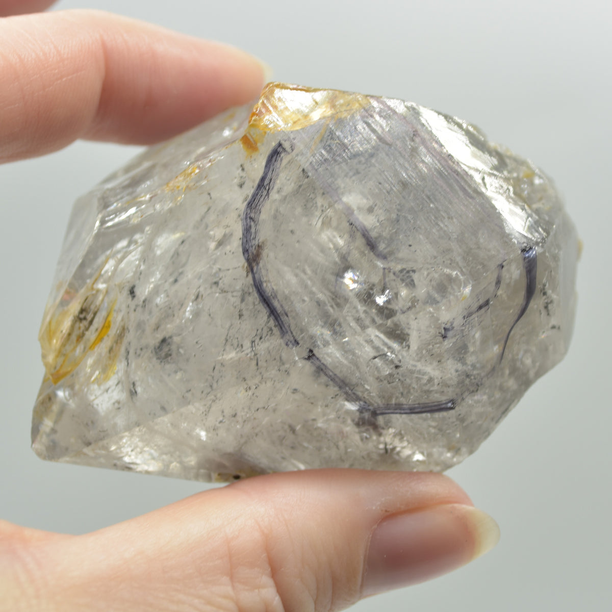 Fluid Inclusion / Enhydro Raw Quartz Point - 132 grams - 1 Count