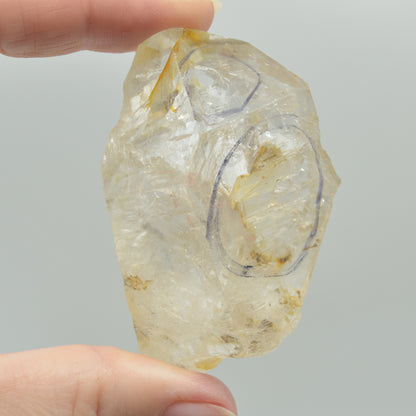 Fluid Inclusion / Enhydro Raw Quartz Point - 57 grams - 1 Count
