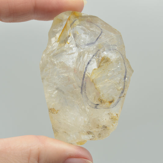 Fluid Inclusion / Enhydro Raw Quartz Point - 57 grams - 1 Count