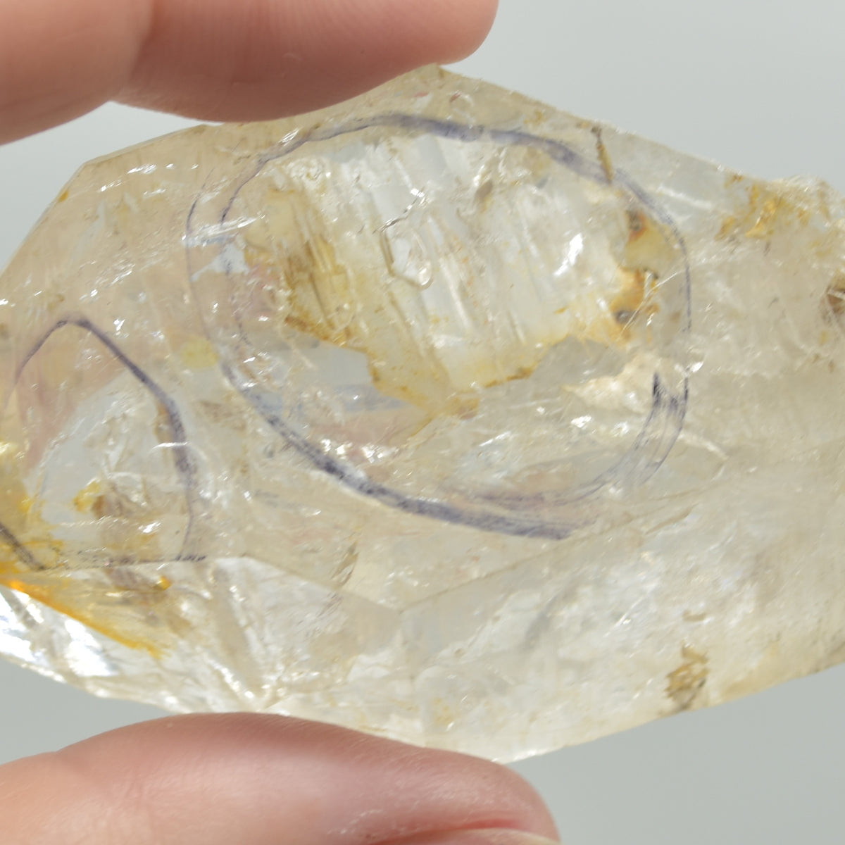 Fluid Inclusion / Enhydro Raw Quartz Point - 57 grams - 1 Count