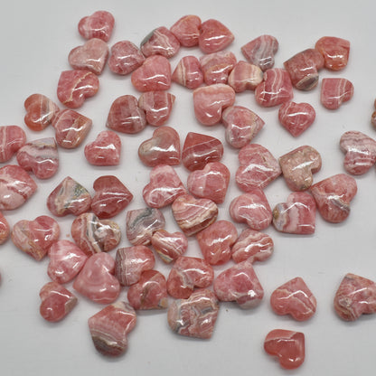 Rhodochrosite Crystal Heart from Argentina - 2cm - 2.5cm - 1, 3, 5 or 10 Count