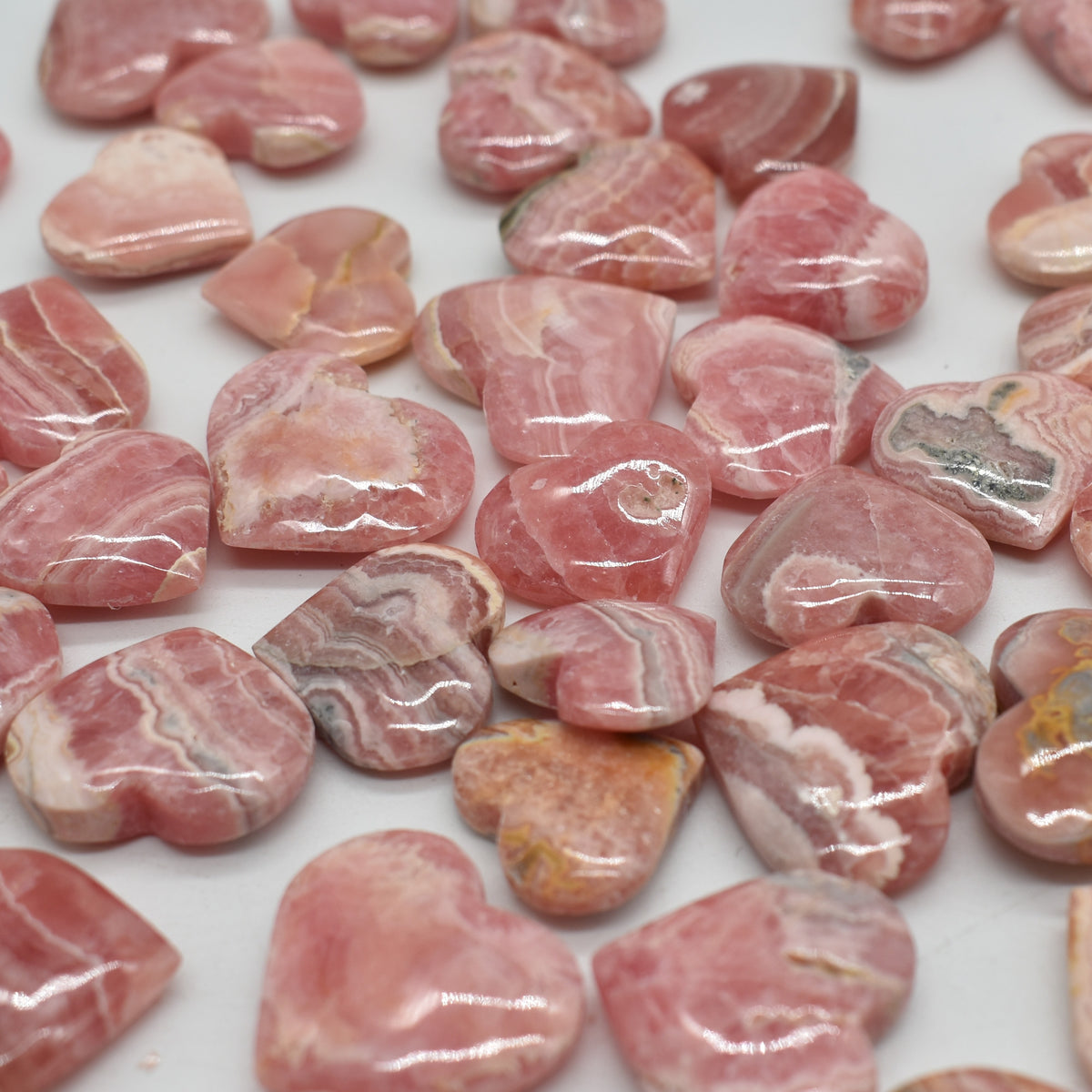 Rhodochrosite Crystal Heart from Argentina - 2cm - 2.5cm - 1, 3, 5 or 10 Count
