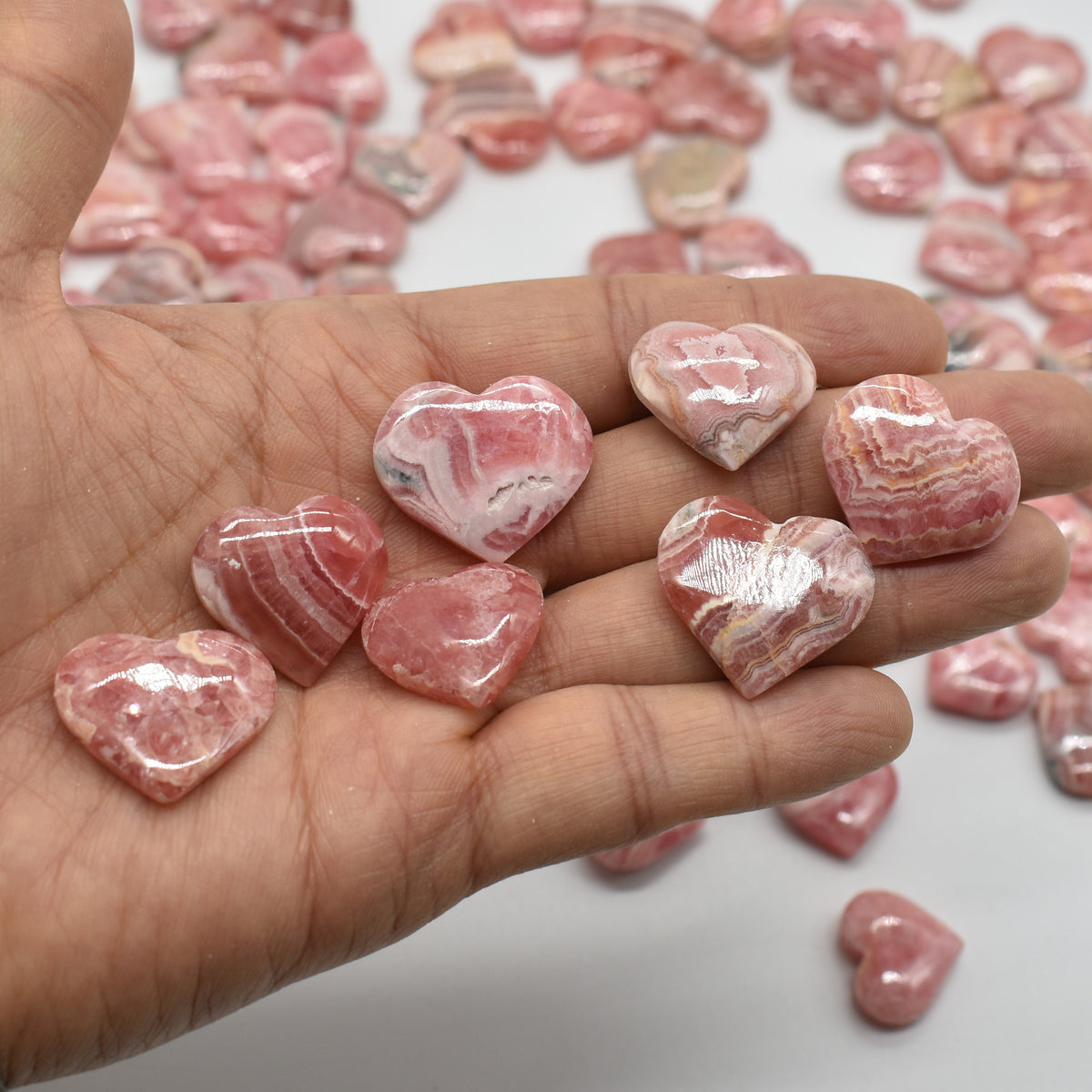 Rhodochrosite Crystal Heart from Argentina - 2cm - 2.5cm - 1, 3, 5 or 10 Count
